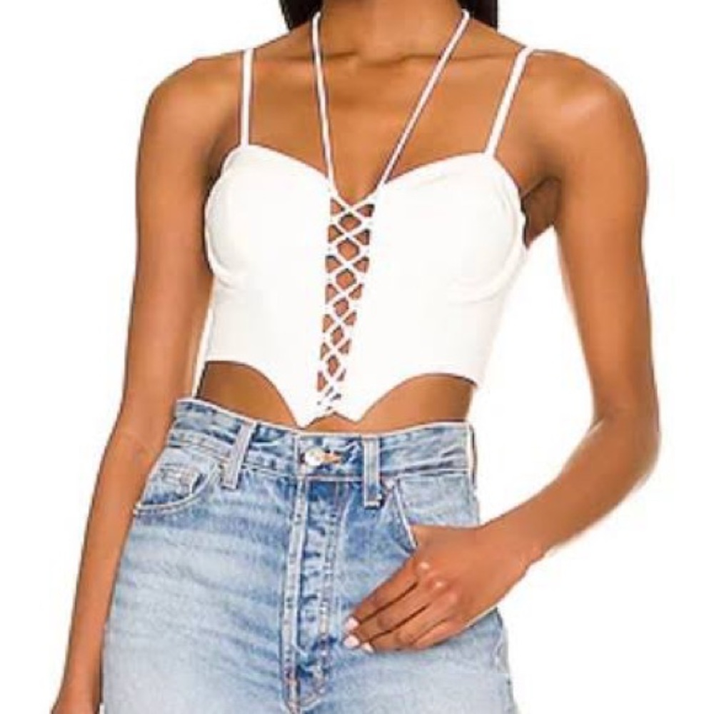 NBD Kaya Bustier Top White XS